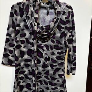 Milano Purple and Gray Patterned Top